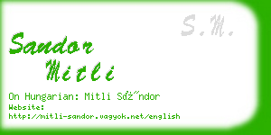 sandor mitli business card